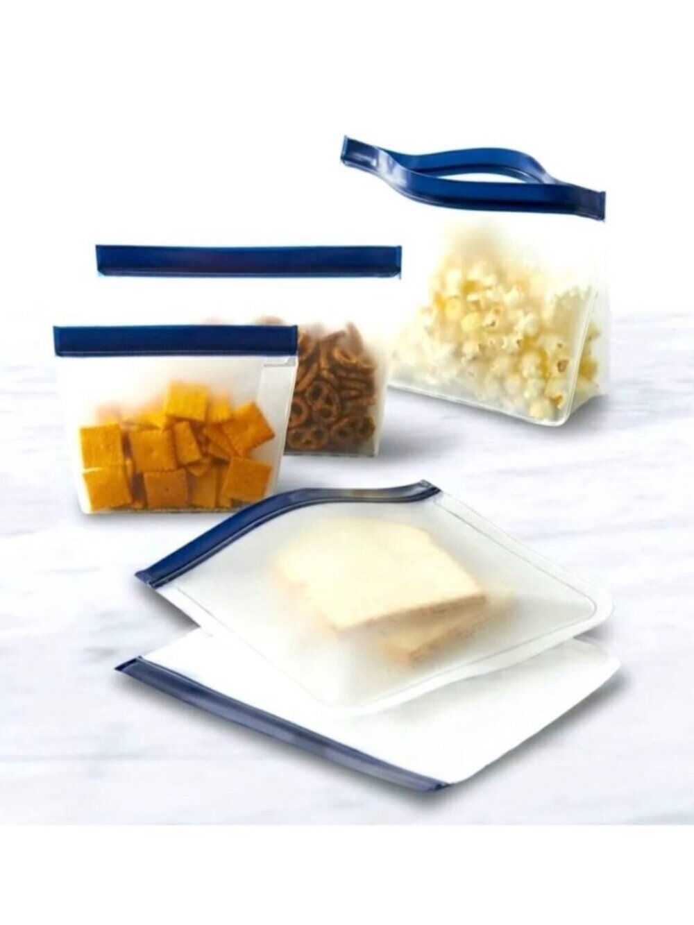 5 Boon Reusable Food Storage Bags Zip Closure Eco Friendly BPA-Free NIP